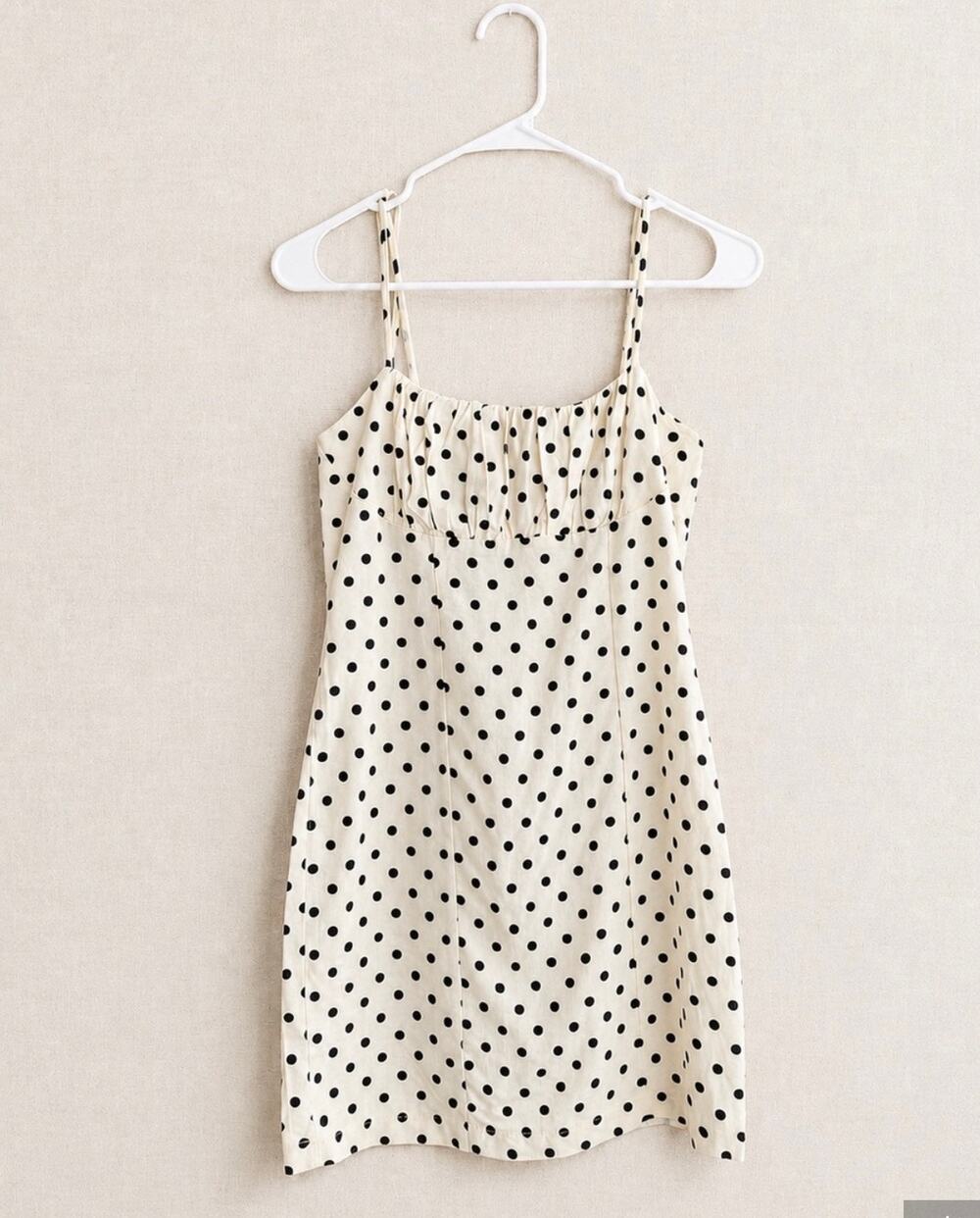 Nasty Gal white with black polka dot mini dress in a US 4 #polkadot #mini